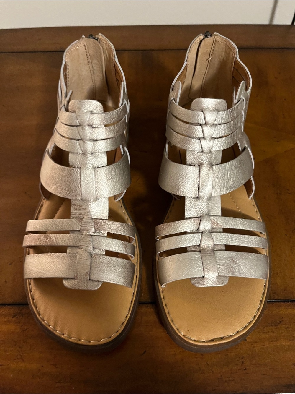 Born Women's Silver Woven Gladiator Sandals
